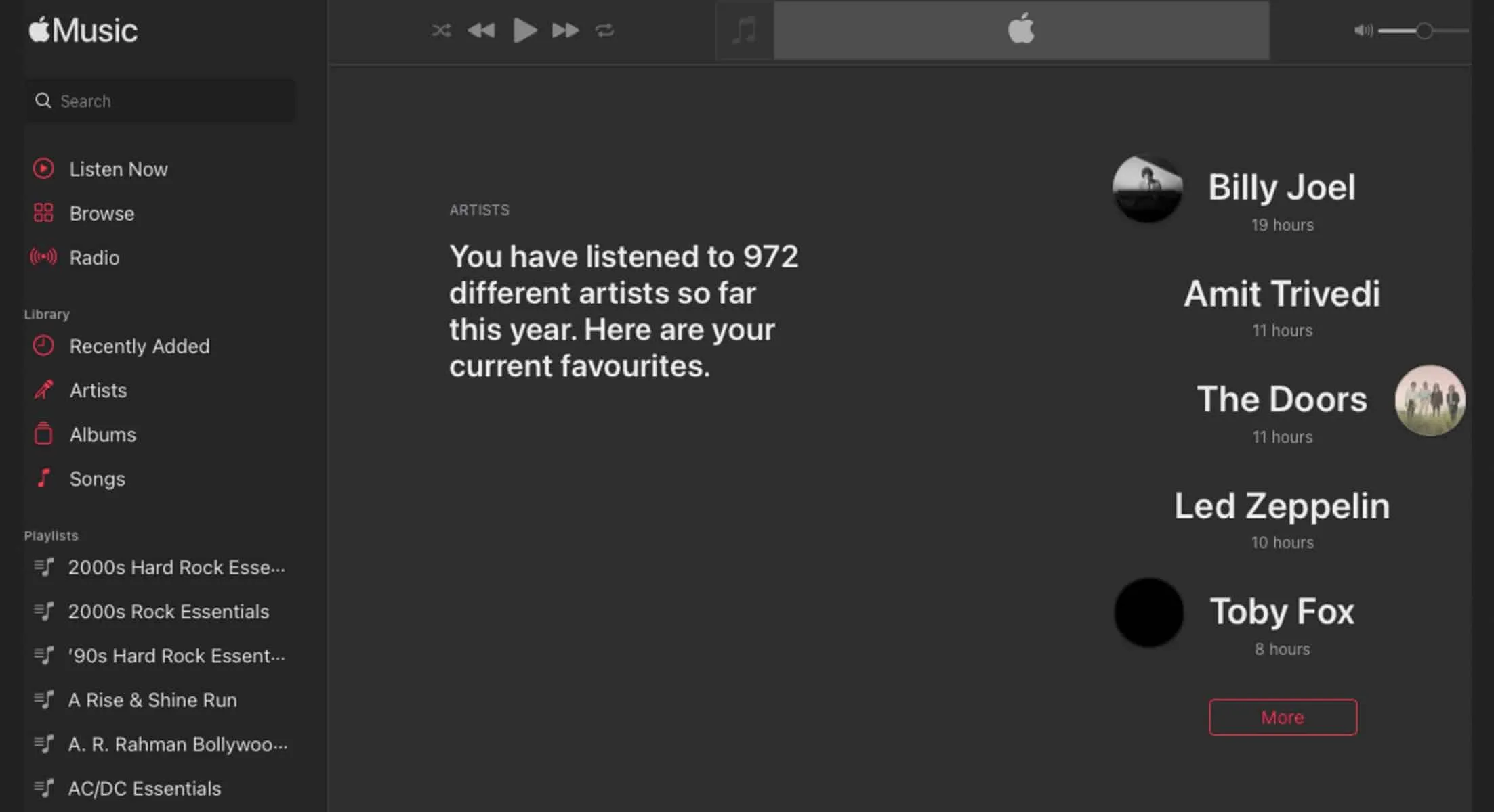 Apple Music также может предоставить вам статистику Spotify