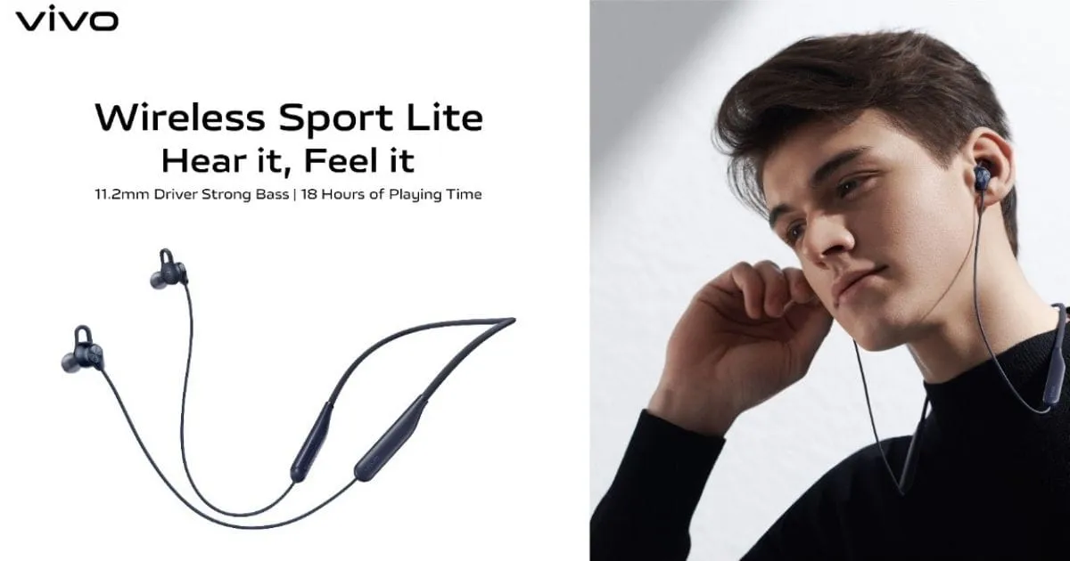 Vivo Wireless Sport Lite с шейным ободом с драйвером 11,2 мм, время воспроизведения 18 часов, запущен: цена, характеристики
