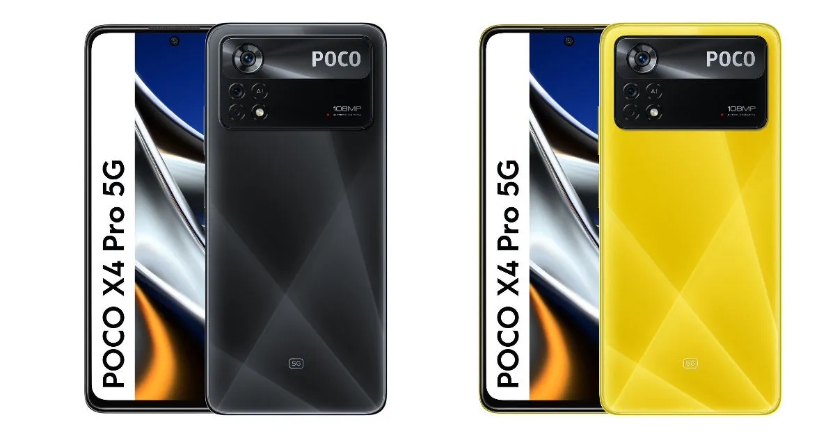 Утечка рендеров Poco X4 Pro 5G раскрывает цвета, дизайн панели задней камеры, набор для запуска на 28 февраля вместе с M4 Pro 4G