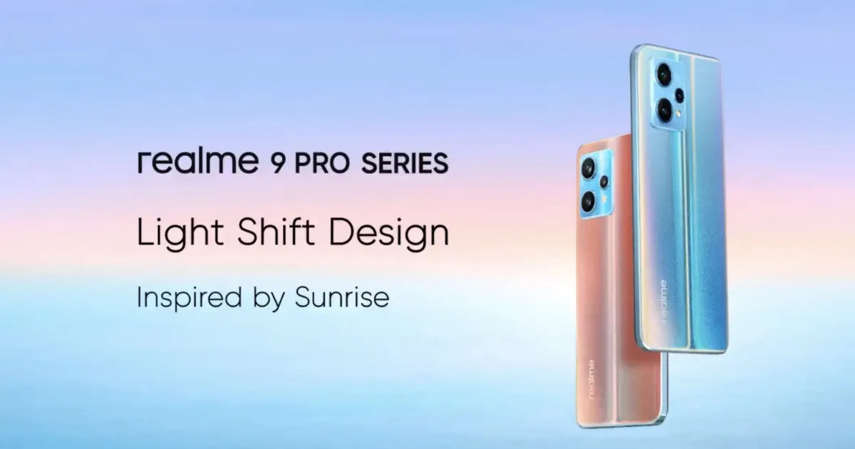 Официально подтвержден дизайн серии Realme 9 Pro с 3 вариантами цвета и функцией Light Shift