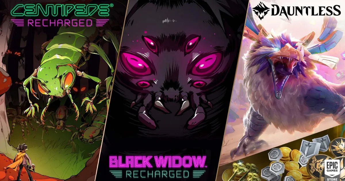 Бесплатные игры в Epic Games Store на этой неделе включают Black Widow: Recharged, Centipede: Recharged и Dauntless Epic Slayer Kit