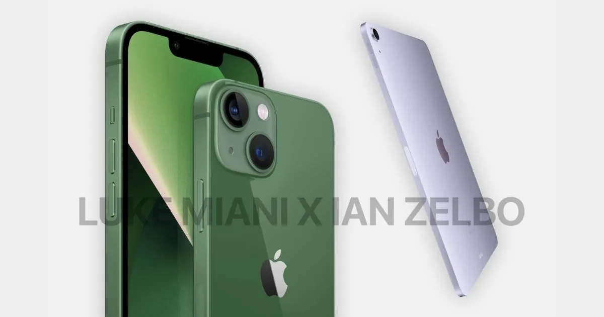 Apple iPhone 13 будет выпущен в зеленом цвете, iPad Air — в фиолетовом на мероприятии 8 марта