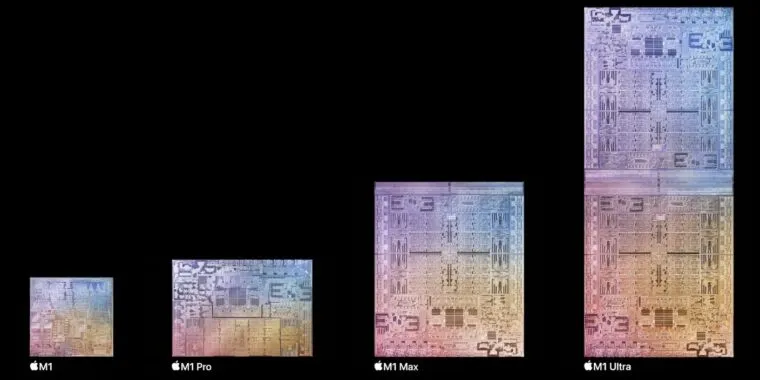 Apple M1 Ultra объединяет два чипа M1 Max вместе