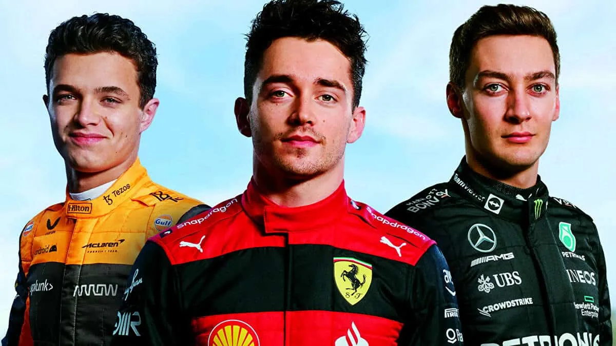 F1 22: Шарль Леклер из Ferrari, Ландо Норрис из McLaren и Джордж Рассел из Mercedes будут в центре внимания