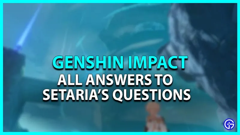 Genshin Impact Setaria: все ответы на ее вопрос