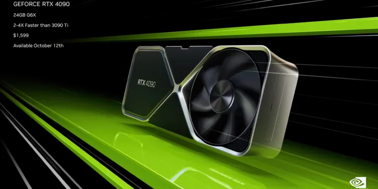 Поколение графических процессоров Nvidia Ada Lovelace: 1599 долларов за RTX 4090, 899 долларов и выше за 4080.