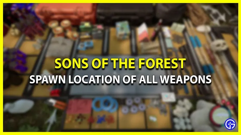 Sons Of The Forest Расположение всех видов оружия (револьвер, дробовик, мачете и многое другое)